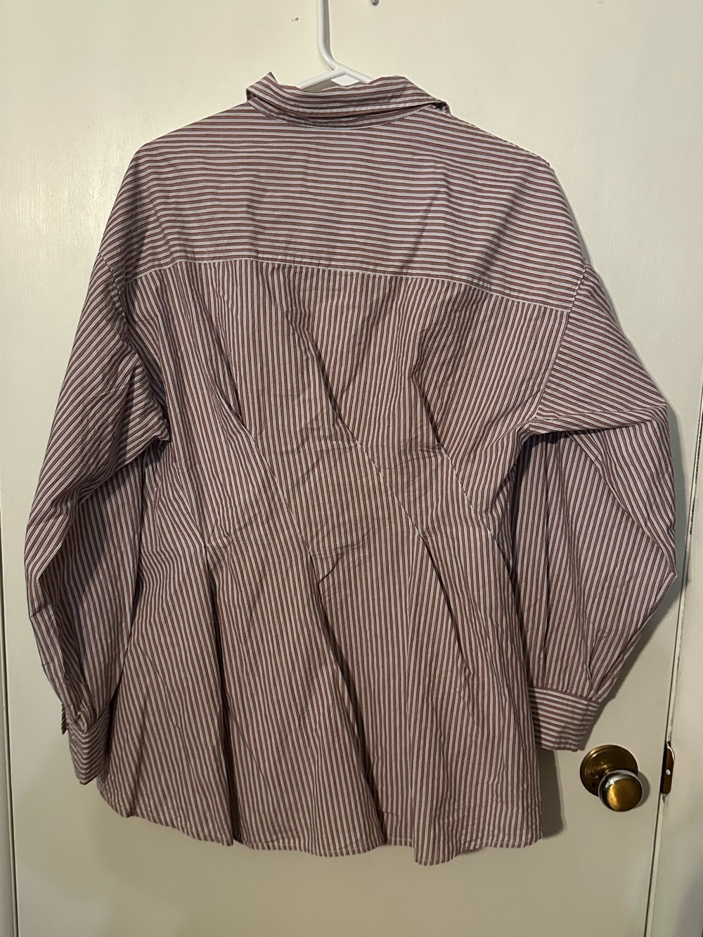 MAEVE by anthropology Long-Sleeve Waisted Buttondown striped Shirt size large - Picture 10 of 12